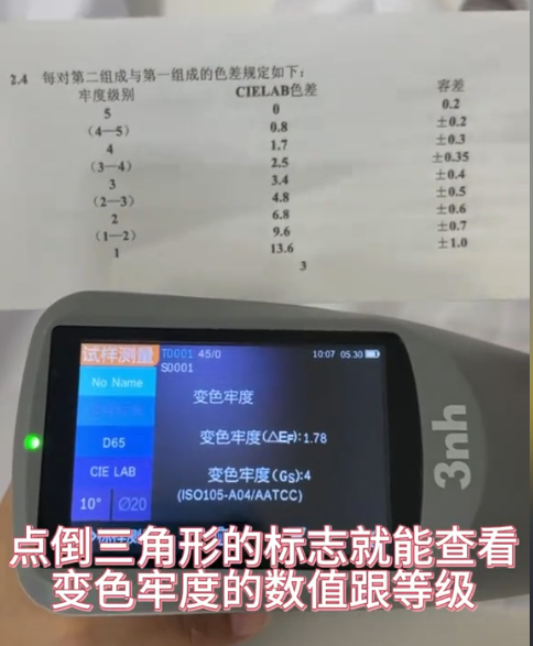 查看變色牢度的數(shù)值和等級(jí) 查看變色牢度的數(shù)值和等級(jí)